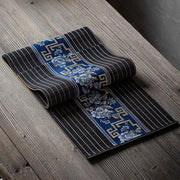Set de table Bambou noir motif bleu foncé - Bambou Planète