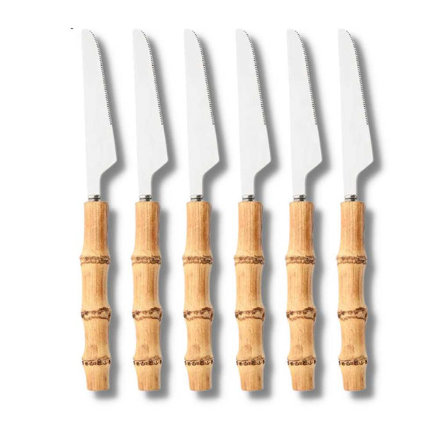 Couteaux manche bambou - 6 pièces Bambou Planète
